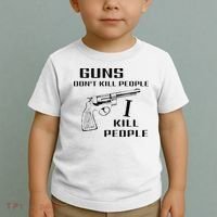 Funny Guns Dont Kill People I Do Toddler T-Shirt thumb 2