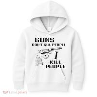 Funny Guns Dont Kill People I Do Kids Hoodie thumb 0