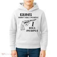 Funny Guns Dont Kill People I Do Kids Hoodie thumb 4