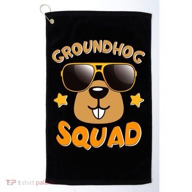Funny Groundhog Day Squad Golf Towel