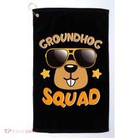 Funny Groundhog Day Squad Golf Towel thumb 0