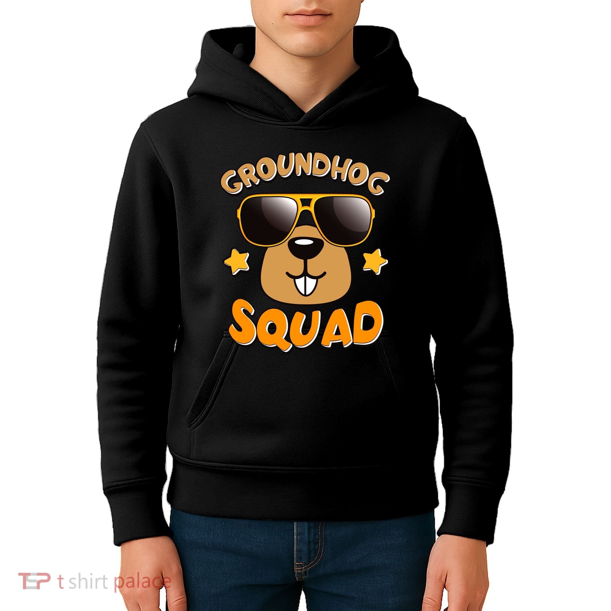 Funny Groundhog Day Squad Kids Hoodie