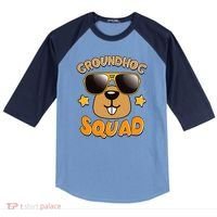 Funny Groundhog Day Squad Raglan Baseball Sleeve Shirt thumb 0
