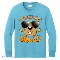 Funny Groundhog Day Squad Kids Long Sleeve Shirt thumb 0