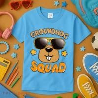 Funny Groundhog Day Squad Kids T-Shirt thumb 3