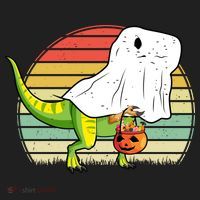 Funny Ghost Dinosaur Halloween Graphic Women's Sweatshirt thumb 2