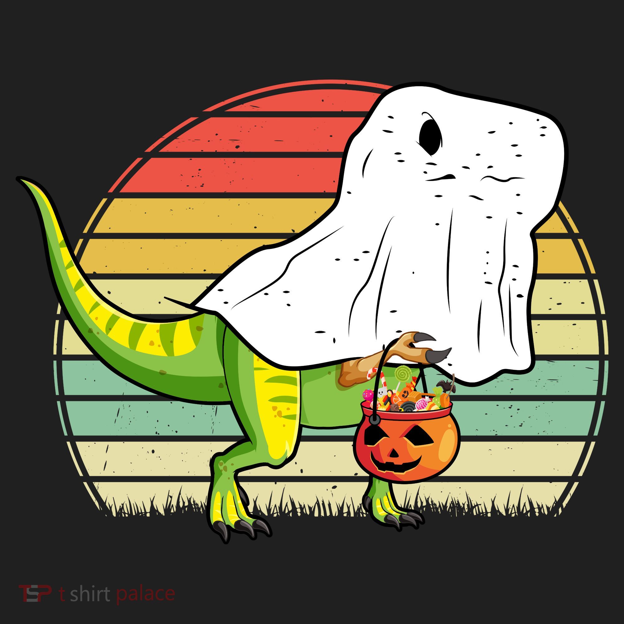 Funny Ghost Dinosaur Halloween Graphic Women's Sweatshirt