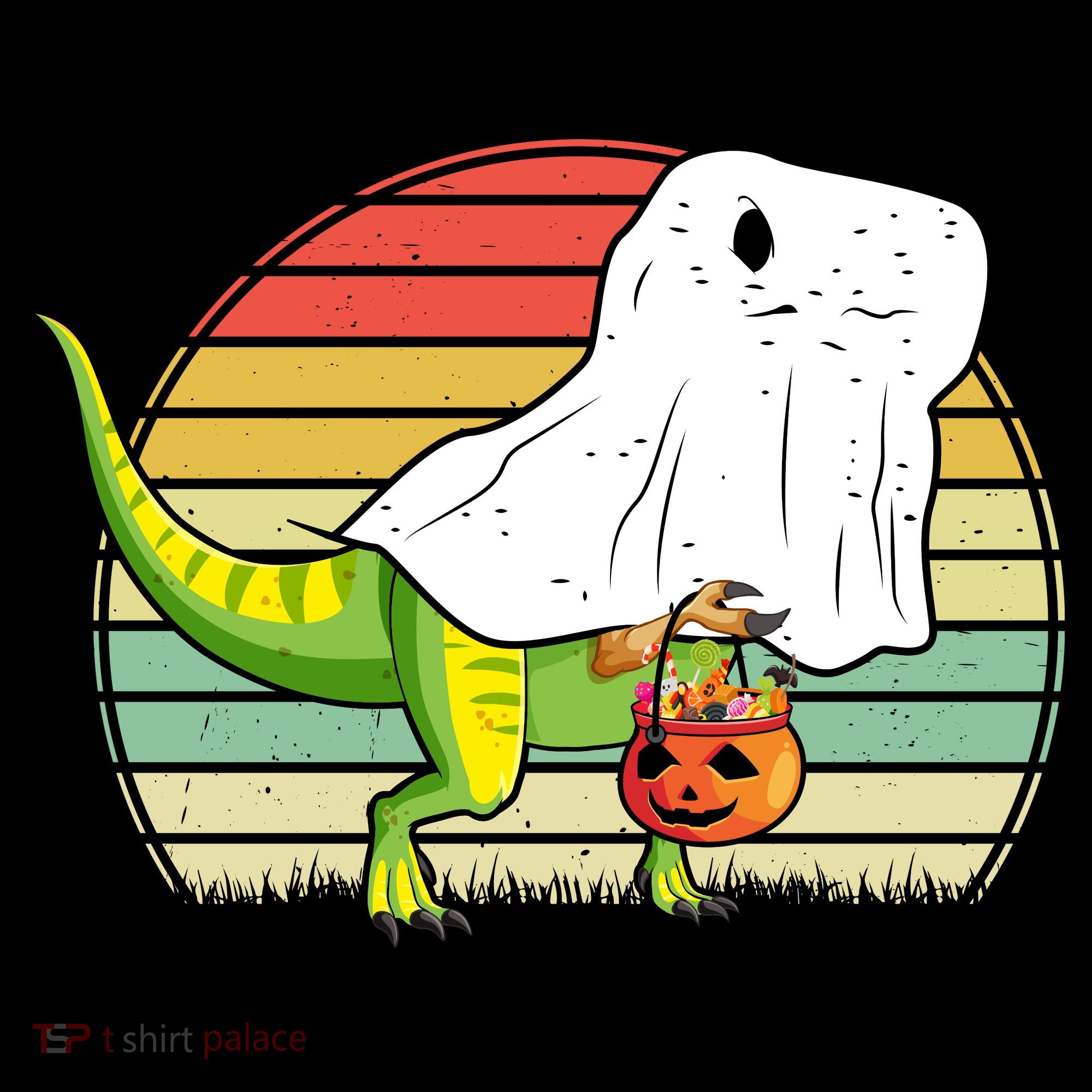 Funny Ghost Dinosaur Halloween Graphic Backpack