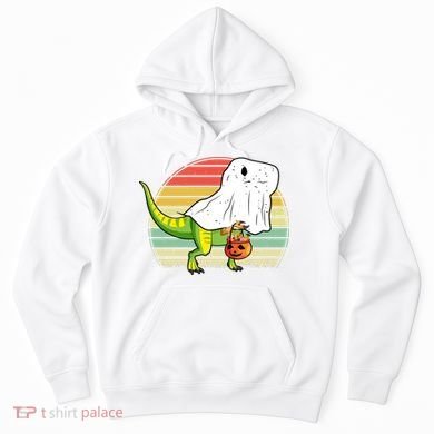 Funny Ghost Dinosaur Halloween Graphic Hoodie