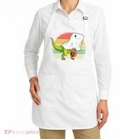 Funny Ghost Dinosaur Halloween Graphic Apron thumb 2