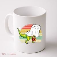 Funny Ghost Dinosaur Halloween Graphic Coffee Mug thumb 0