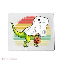 Funny Ghost Dinosaur Halloween Graphic Mousepad thumb 0