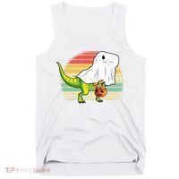 Funny Ghost Dinosaur Halloween Graphic Tank Top thumb 0