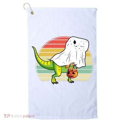 Funny Ghost Dinosaur Halloween Graphic Golf Towel