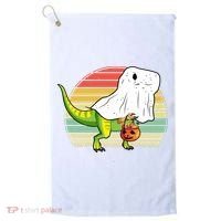 Funny Ghost Dinosaur Halloween Graphic Golf Towel thumb 0
