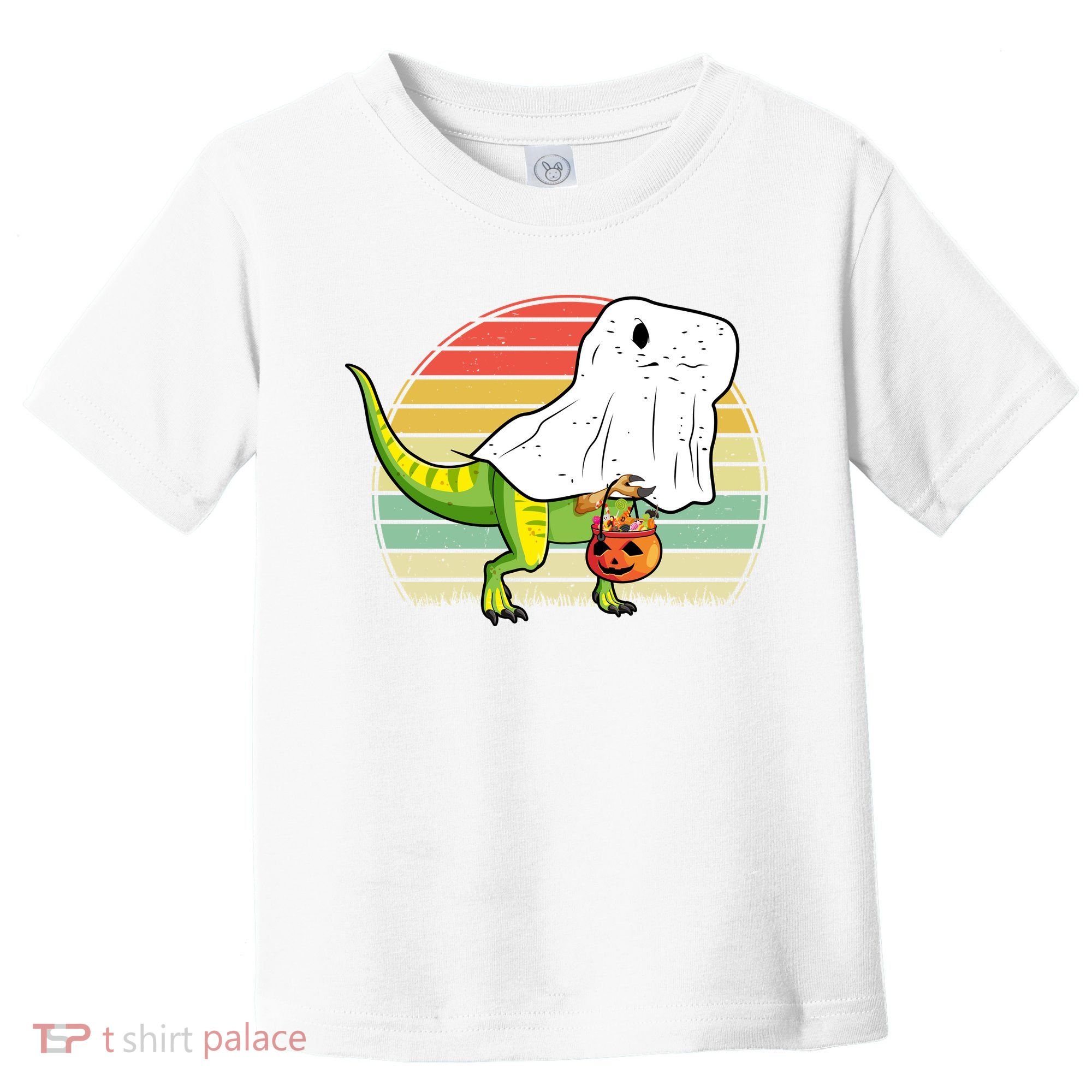 Funny Ghost Dinosaur Halloween Graphic Toddler T-Shirt