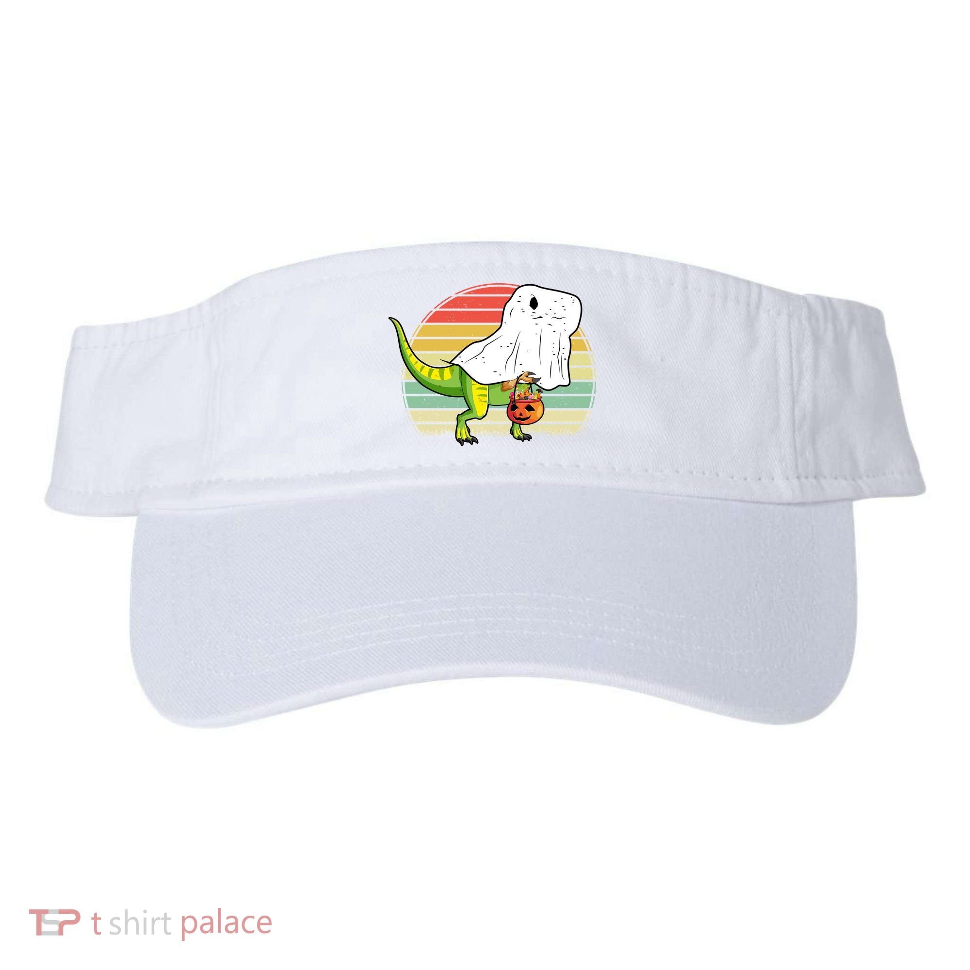 Funny Ghost Dinosaur Halloween Graphic Visor