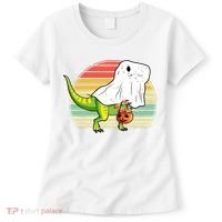 Funny Ghost Dinosaur Halloween Graphic Women's T-Shirt thumb 0