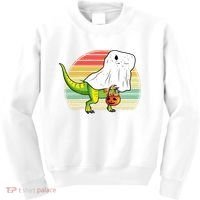 Funny Ghost Dinosaur Halloween Graphic Kids Sweatshirt thumb 0