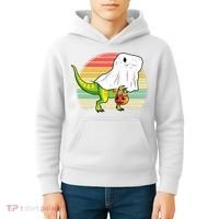 Funny Ghost Dinosaur Halloween Graphic Kids Hoodie thumb 4