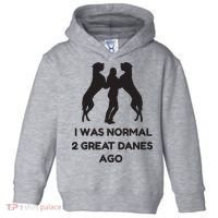 Funny Great Dane Shirts Woman I Was Normal 2 Great Danes Ago Toddler Hoodie thumb 0