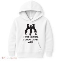 Funny Great Dane Shirts Woman I Was Normal 2 Great Danes Ago Kids Hoodie thumb 0