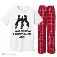 Funny Great Dane Shirts Woman I Was Normal 2 Great Danes Ago Kids Plaid Pajama Set thumb 0