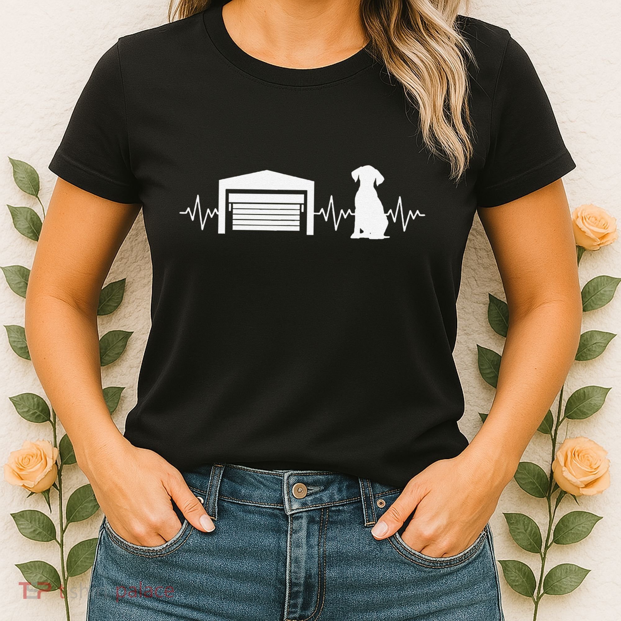 Funny Garage Door Installer Application Day Dog Garage Door Women's T-Shirt