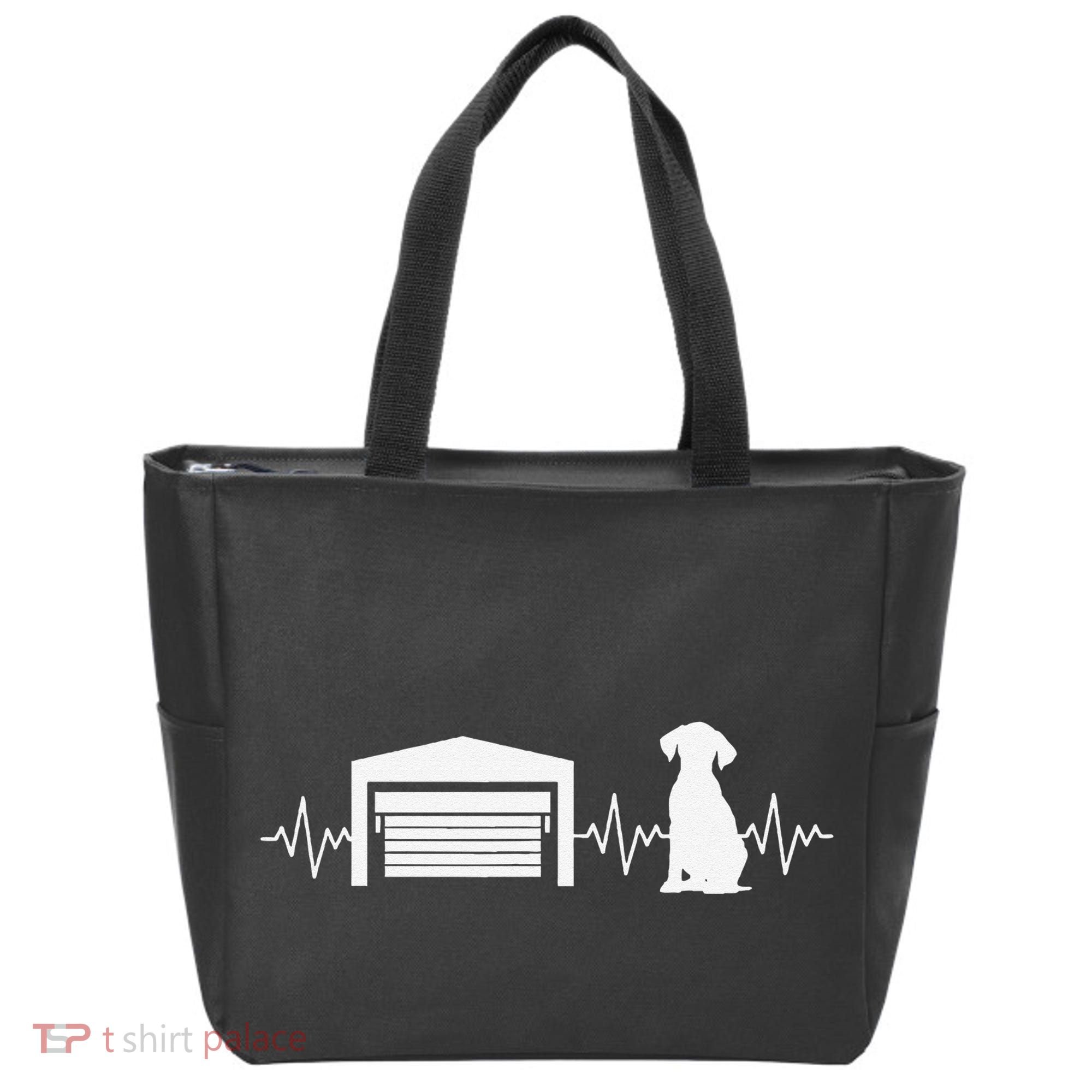 Funny Garage Door Installer Application Day Dog Garage Door Tote Bag