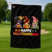 Festive Gnome Decorations for the Holiday Season Golf Towel thumb 1