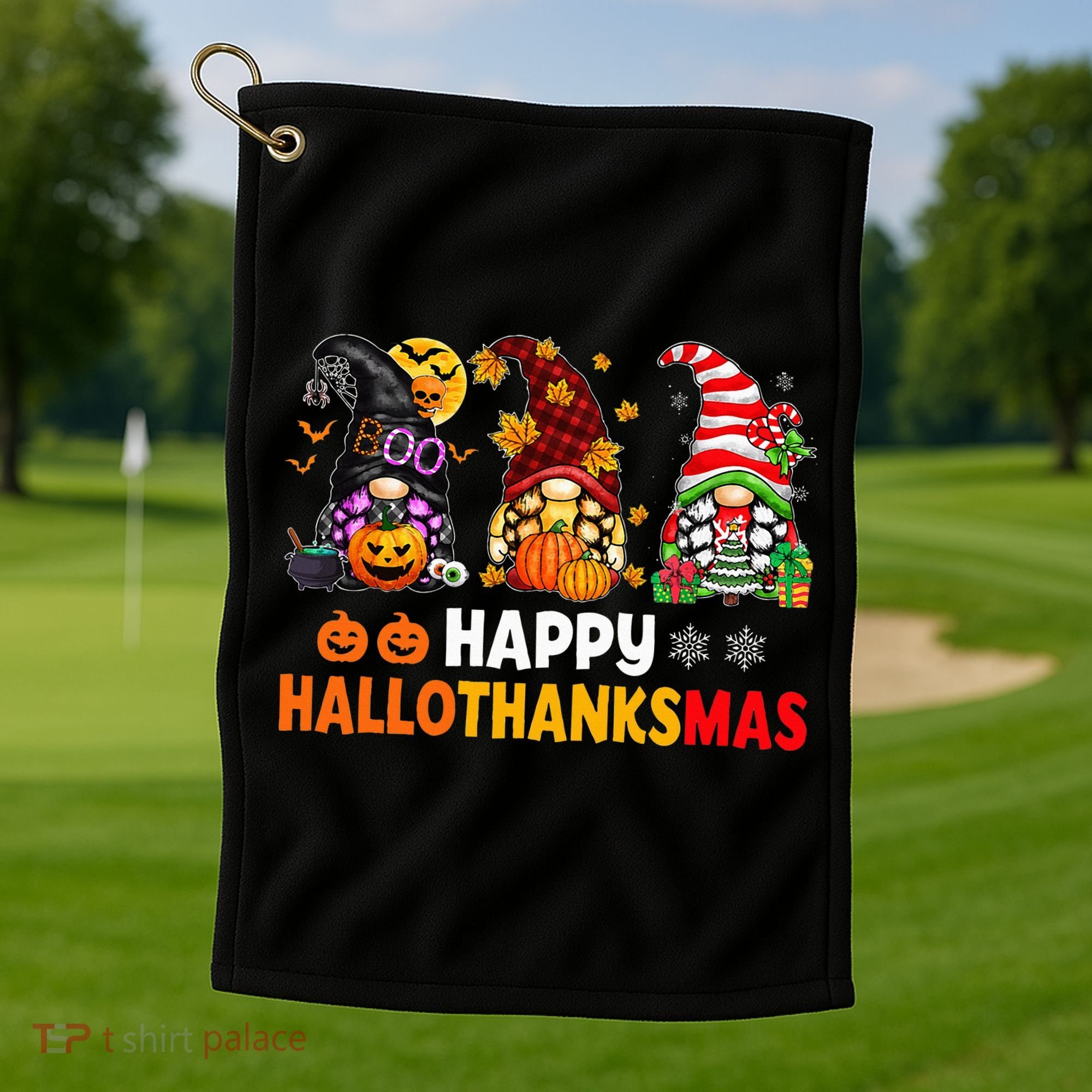 Festive Gnome Decorations for the Holiday Season Golf Towel