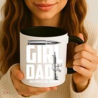 Funny Girl Dad Her Protector Forever Funny Father Gift Of Coffee Mug thumb 3