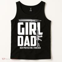 Funny Girl Dad Her Protector Forever Funny Father Gift Of Tank Top thumb 2