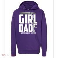 Funny Girl Dad Her Protector Forever Funny Father Gift Of Hoodie thumb 0