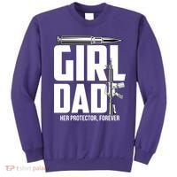 Funny Girl Dad Her Protector Forever Funny Father Gift Of Sweatshirt thumb 0
