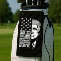 Funny Great Dad Donald Trump Father's Day Gift Golf Towel thumb 2