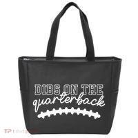 Football Girlfriend Dibs On The Quarterback Tote Bag thumb 0
