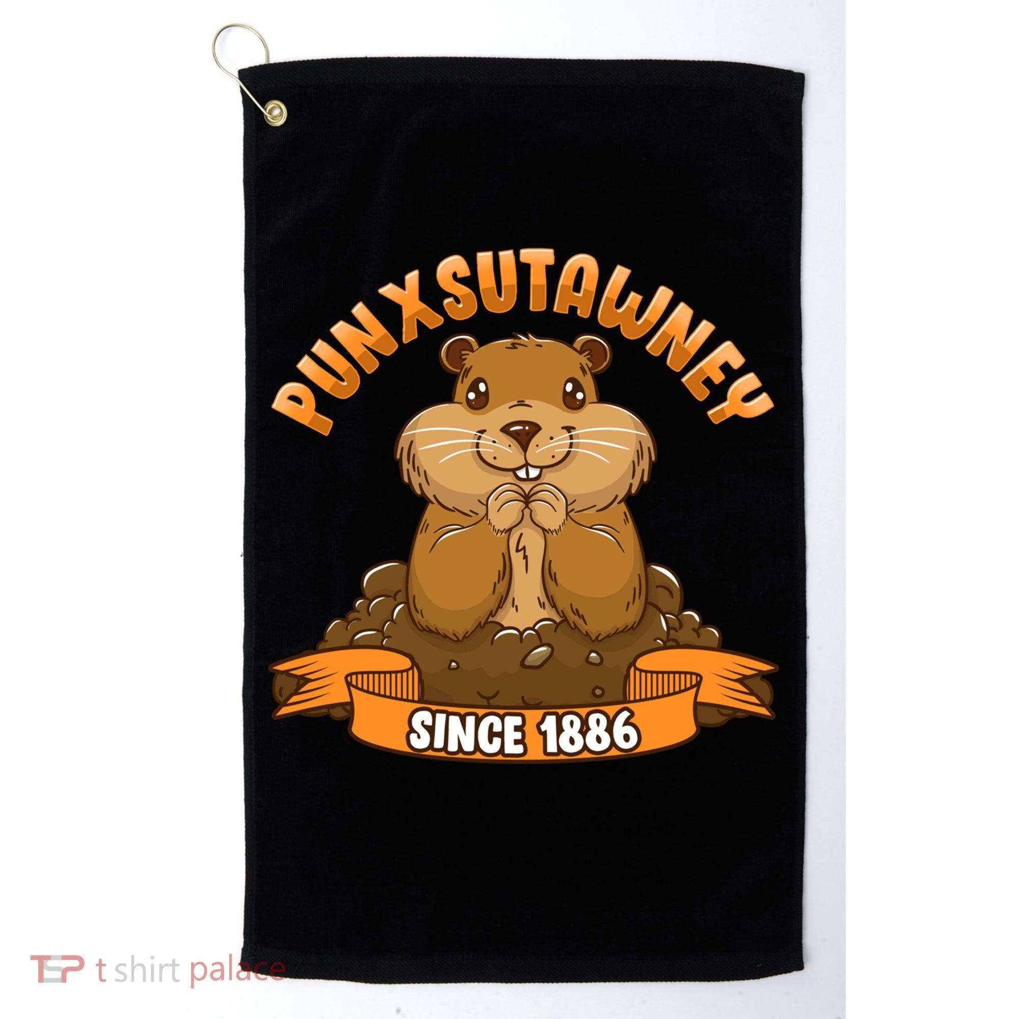 Funny Groundhog Day Phil Cute Ground Hog Punxsutawney Gift Golf Towel