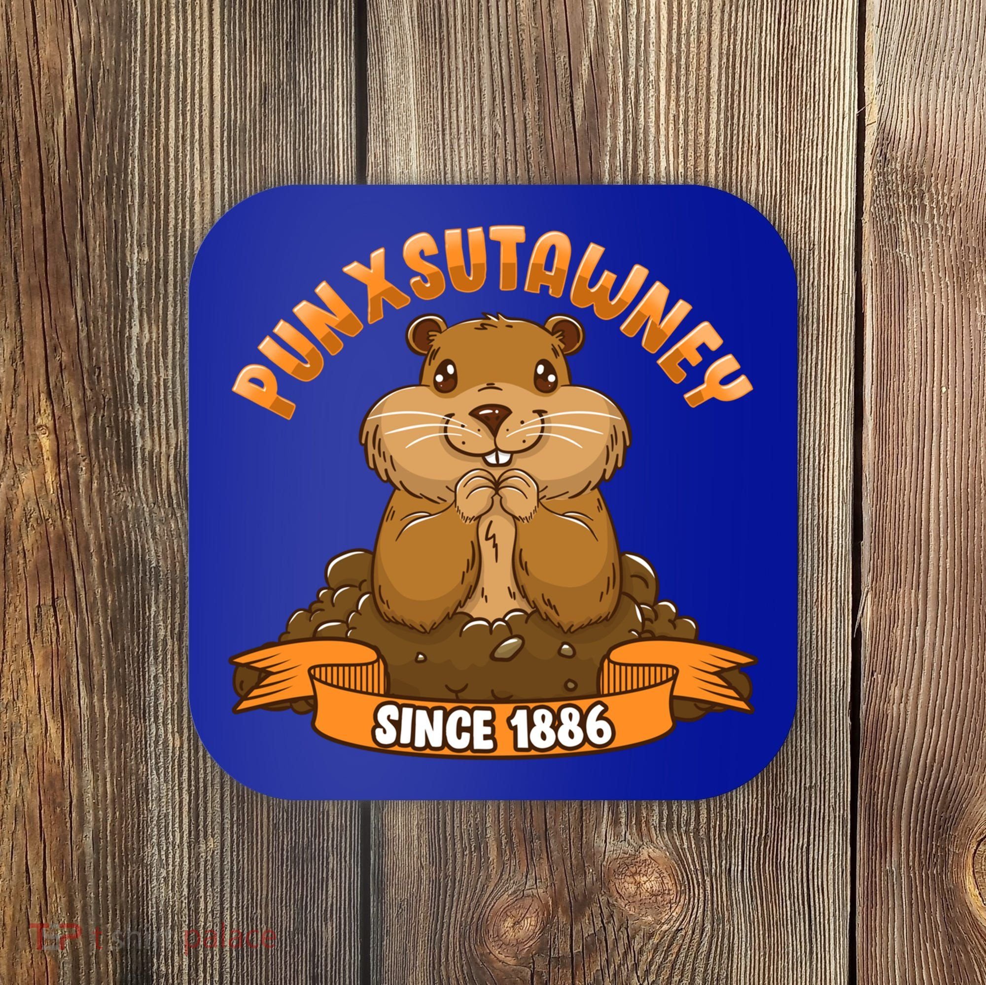 Funny Groundhog Day Phil Cute Ground Hog Punxsutawney Gift Coaster