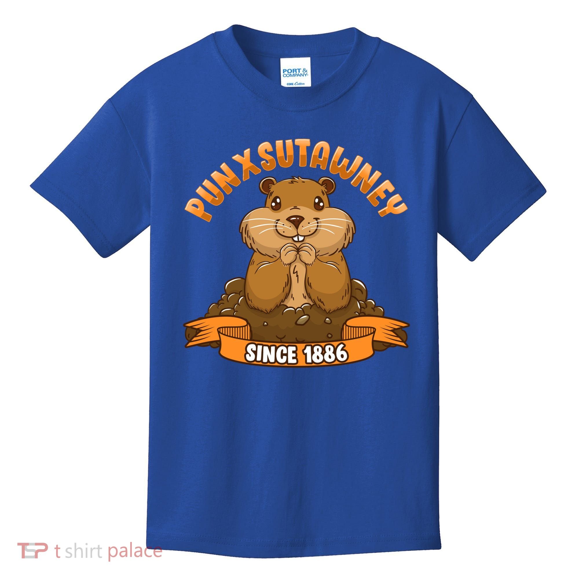 Funny Groundhog Day Phil Cute Ground Hog Punxsutawney Gift Kids T-Shirt