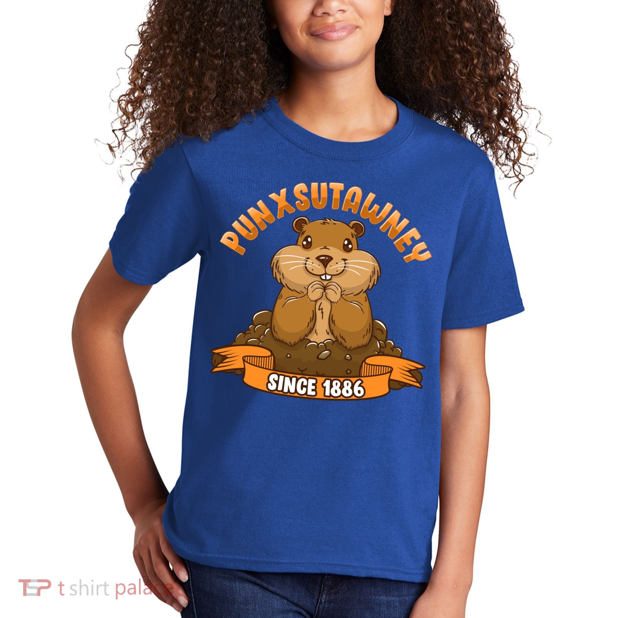 Funny Groundhog Day Phil Cute Ground Hog Punxsutawney Gift Kids T-Shirt