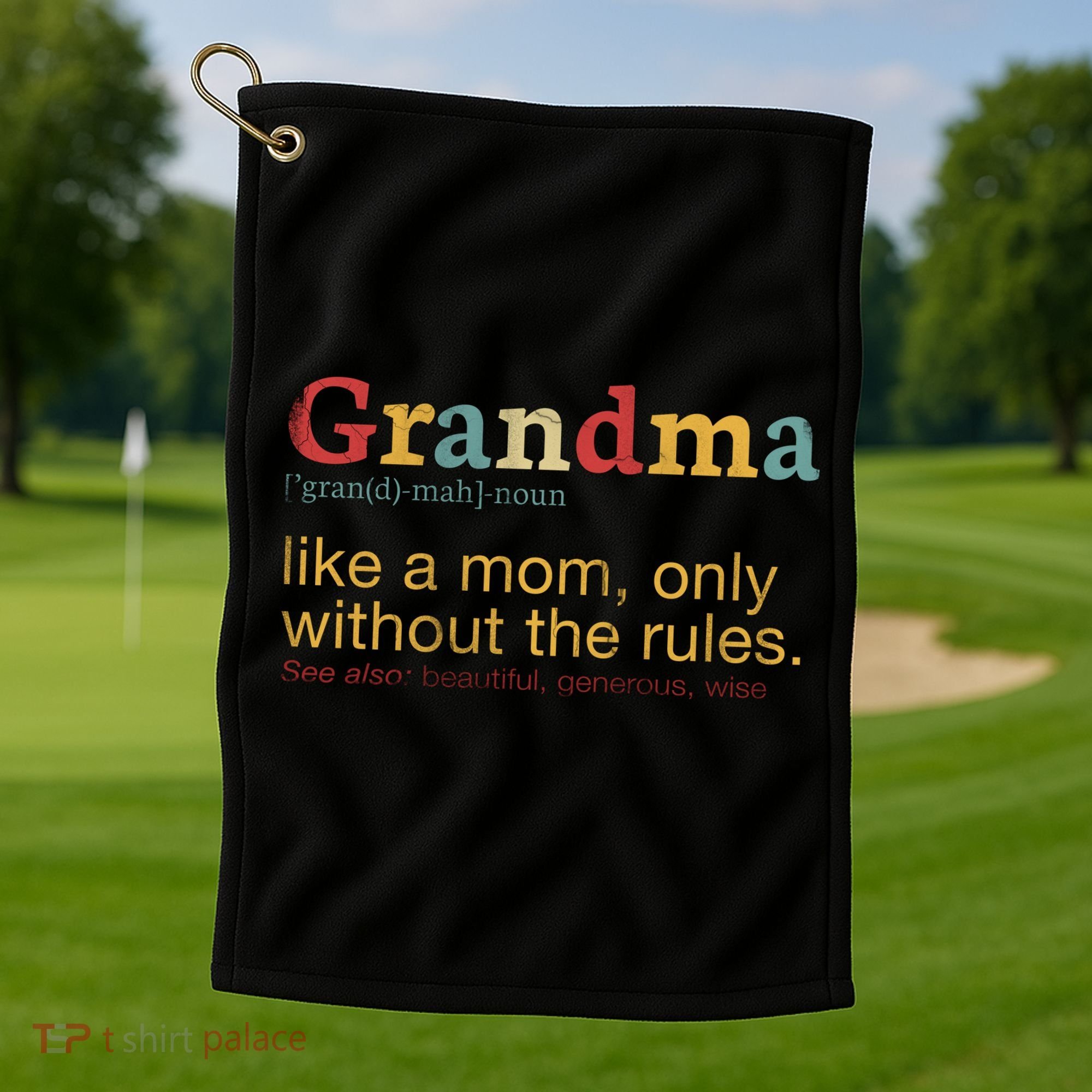 Funny Grandma Defination Golf Towel
