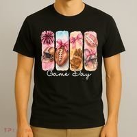 Football Game Day Fall Vibes Cute Autumn T-Shirt thumb 3