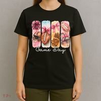 Football Game Day Fall Vibes Cute Autumn T-Shirt thumb 4