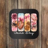 Football Game Day Fall Vibes Cute Autumn Coaster thumb 0