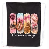 Football Game Day Fall Vibes Cute Autumn Drawstring Bag thumb 0