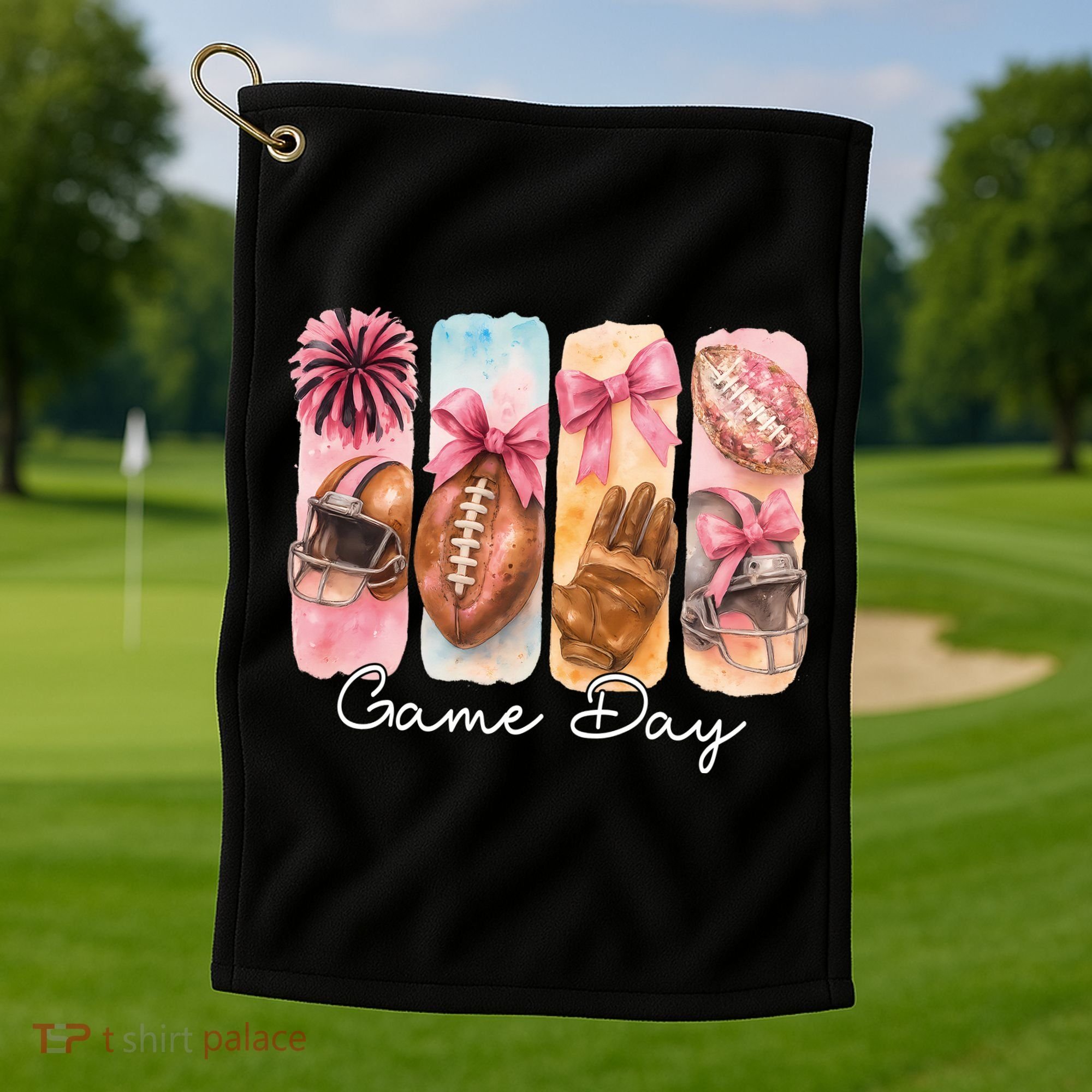 Football Game Day Fall Vibes Cute Autumn Golf Towel