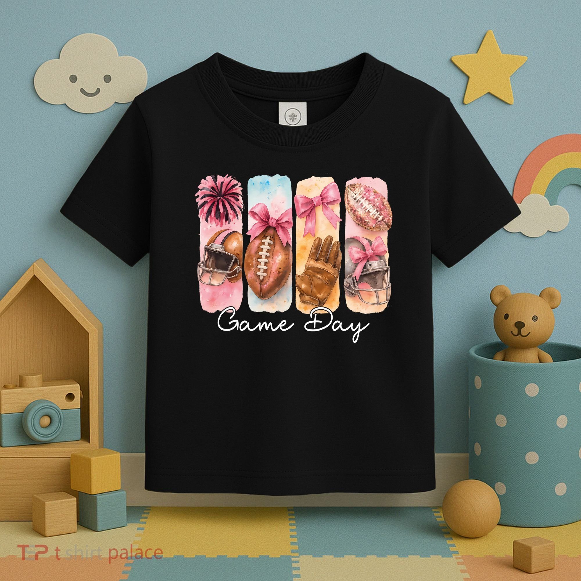 Football Game Day Fall Vibes Cute Autumn Toddler T-Shirt