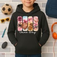 Football Game Day Fall Vibes Cute Autumn Kids Hoodie thumb 2