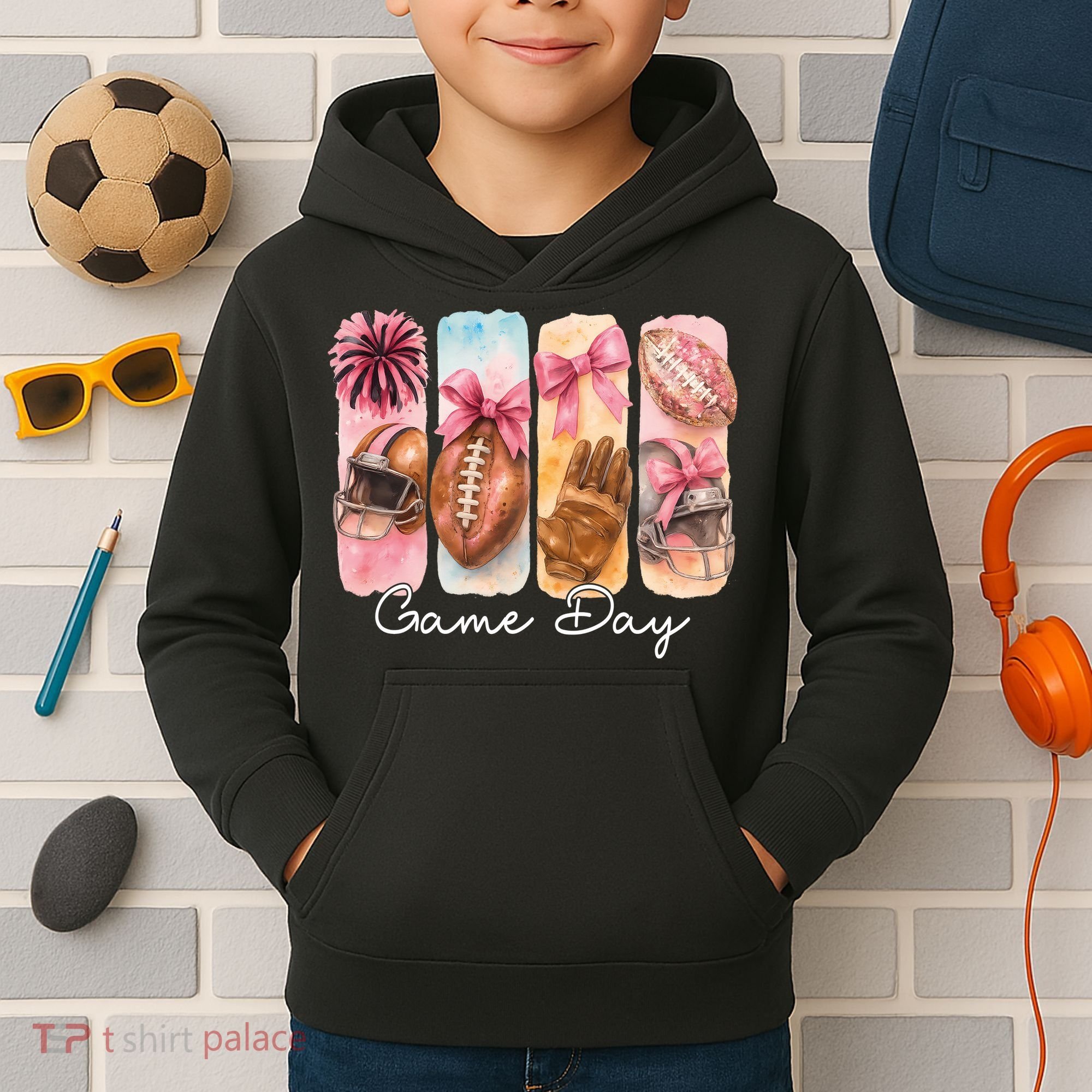 Football Game Day Fall Vibes Cute Autumn Kids Hoodie